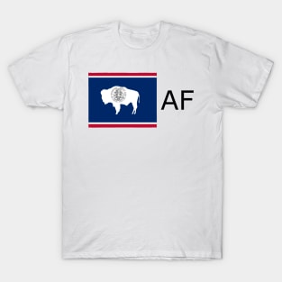 Wyoming Flag State Outline AF (black) T-Shirt